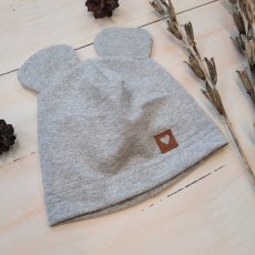 Dvojvrstvová bavlnená čiapočka LOVE TEDDY, sivá, od značky Z&Z