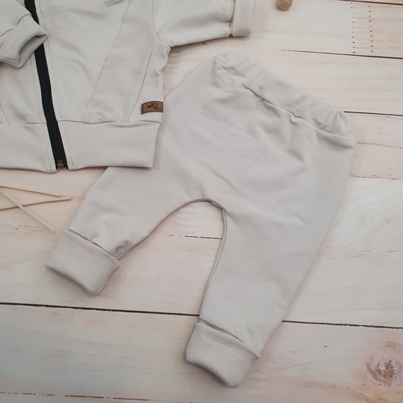 Detská dresová súprava: mikina na zips + nohavice (74-86) Alabaster Beige, od značky Kazum - Veľkosť: 80 (9-12m)