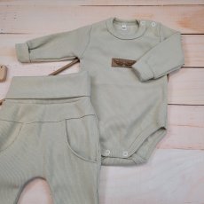 2-dielny rebrovaný komplet body + nohavice (74-86) olivová, od značky Z&Z