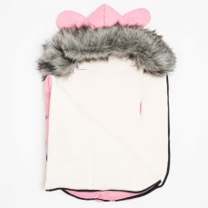 Detský eshop: Luxusný zimný fusak s kapucňou s uškami New Baby Alex Fleece pink
