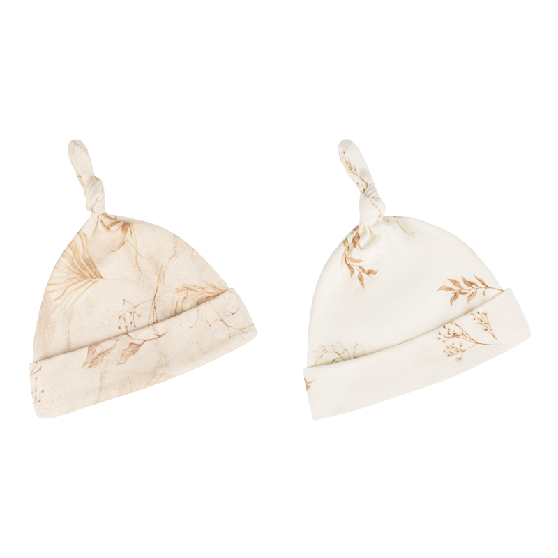Dojčenské čiapočky (2-4 m) – sada dvoch čiapok BOHEMIAN SAND/BOHEMIAN BOTANIC, od značky Sleepee