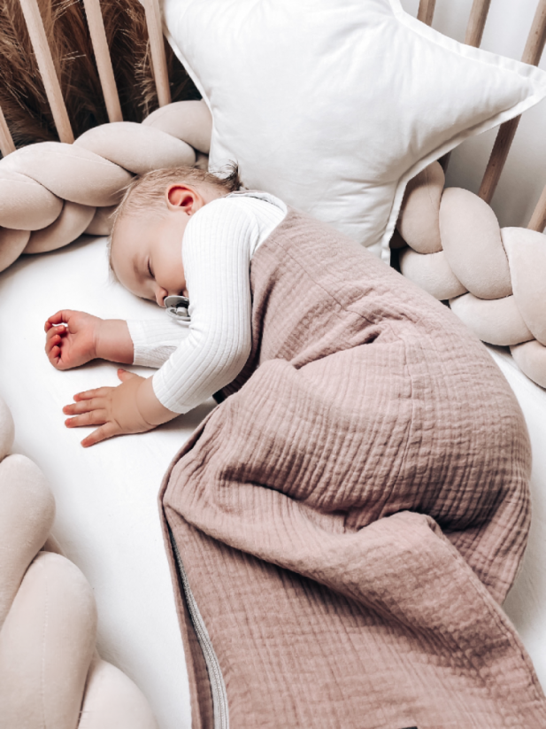 Detský eshop - Oboustranný lehký mušelínový spací pytel Rose 0-4 měsíce S