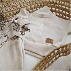 KAZUM – Detská oversize mikina + rebrované legíny (74-86) Alabaster Beige