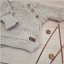 Detský eshop: Pletený svetrík s gombíkmi lovely, predĺžené náplety, sv. šedý, 56/62