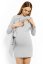 Detský eshop: Elegantné tehotenské šaty, tunika s výšivkou a stuhou - jasno sivý (dojčiace), značka Be MaaMaa