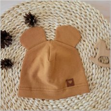 Detská bavlnená čiapka s uškami (56/62) škoricová od značky Z&Z