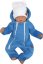 Z&z detský teplákový dvojvrstvový rastúci overal s kapucňou, modrý
