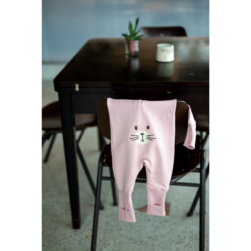 Detská rastúca tepláková súprava, Cat, BASIC Powder Pink, púdrová ružová, od značky Moniel - Veľkosť: 68 (3-6m) MON