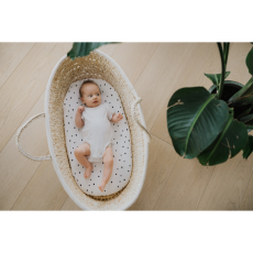 Detské prestieradlo do kočíka, košíka a kolísky WE CARE - DOTS/BLOOM 90x60cm, od značky Sleepee