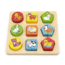 Detský eshop - Drevené puzzle pre najmenších Tvary a zvieratá Detský eshop - Drevené puzzle pre najmenších Tvary a zvieratá