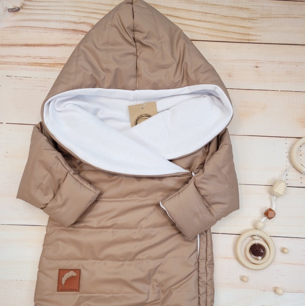Zimná prešívaná detská kombinéza s bavlnenou podšívkou, z&z - hnedá
