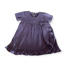 Dojčenské šaty s volánikmi, s krátkym rukávom, Mamatti, Puntík, slivková