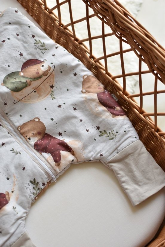 Spací vak s nohami Teddy and Moon – béžový, veľkosť S (0–2,5 roka)