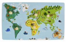 Edukačná vkladačka s úchytmi - Mapa Sveta, značka Adam Toys