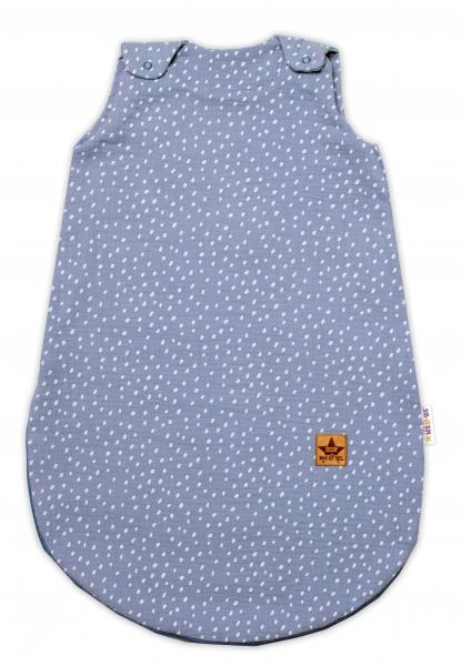 Detský eshop: Mušelínový spací vak bodky baby nellys soft, 70cm, jeans