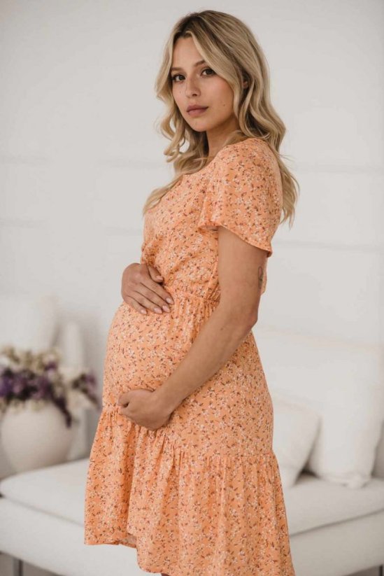 Tehotenské a dojčiace šaty Lovely Dress milk & love broskyňová