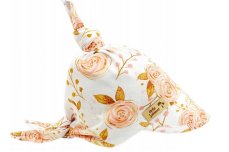 Detský eshop: Detská bavlnená šatka so šiltom na zaväzovanie, premium baby nellys, ruža