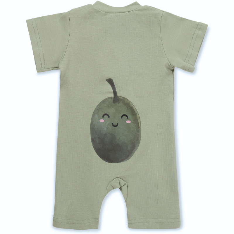 Detský overal s krátkym rukávom OLIVE, olivová, od značky Moniel