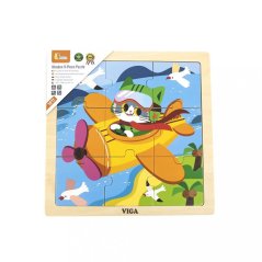 Detský eshop - Drevené puzzle pre najmenších 9 ks Lietadlo