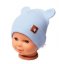 Detský eshop: Rebrovaná dvojvrstvová čiapočka s uškami teddy - sv. modrá, značka Baby Nellys