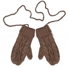 Detský eshop: Dámske pletené palčiaky s fleecovou podšívkou baby nellys, hnedé