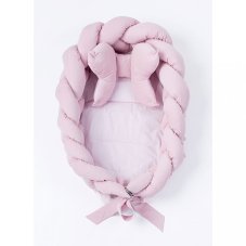 Detský eshop - Pletené hniezdočko pre bábätko Velvet pink Detský eshop - Pletené hniezdočko pre bábätko Velvet pink
