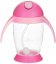 Detský eshop: Dojčenská fľaška so slamkou a závažím pingwin - ružová, 300 ml, značka BocioLand