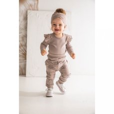 Detský eshop: Dojčenské body s dlhým rukávom Nicol Ella béžové