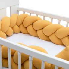 Detský eshop: Ochranný mantinel do postieľky vrkoč mušelínový New Baby horčicový