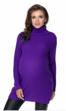 Be MaaMaa Dlhý tehotenský sveter - fialová