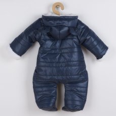 Detský eshop: Zimná dojčenská kombinéza s kapucňou s uškami New Baby Pumi blue