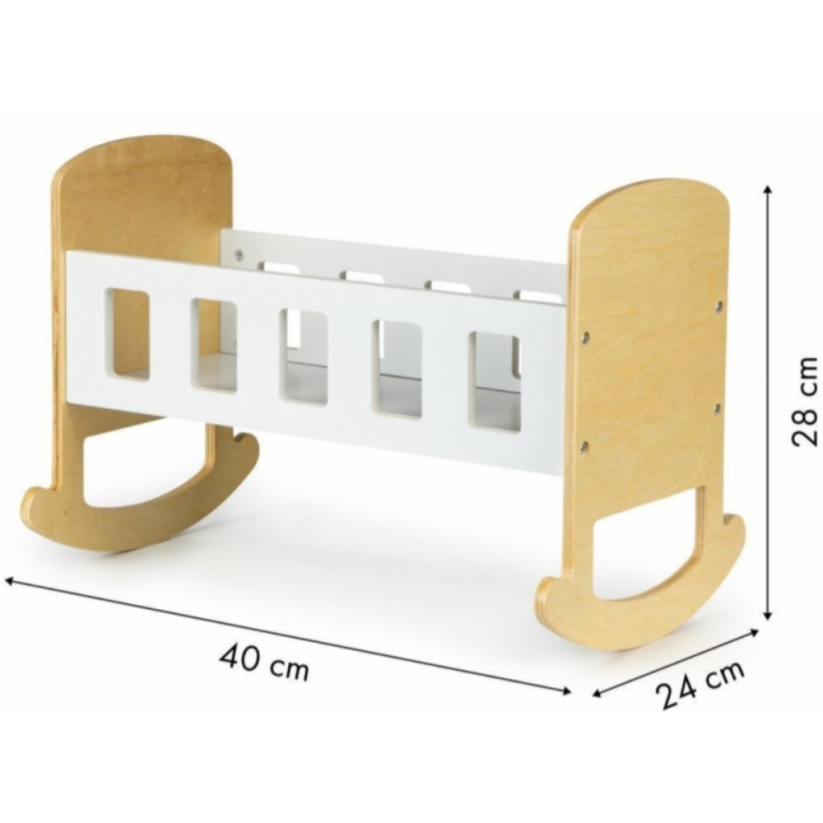 Detský eshop - Drevená kolieska pre bábiky , biela