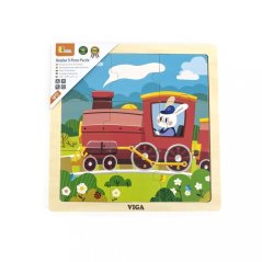 Detský eshop - Drevené puzzle pre najmenších 9 ks Vlak