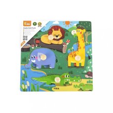 Detský eshop: Detské drevené puzzle s úchytmi Viga Divoké zvieratá 4 ks