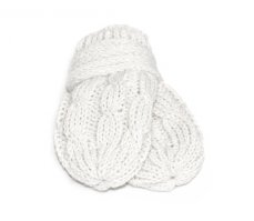 Detský eshop: Zimné pletené dojčenské rukavičky so vzorom - biele, vel. 56/68, značka Baby Nellys