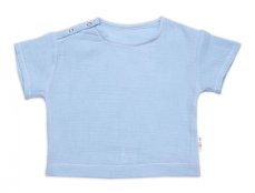 Detský eshop: Detská letná mušelínová 2d sada tričko s krátkym rukávom + kraťasy, modré