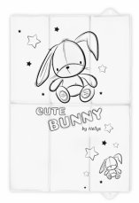 Cestovná prebaľovacia podložka, mäkká, Cute Bunny, Nellys, 60x40cm, biela