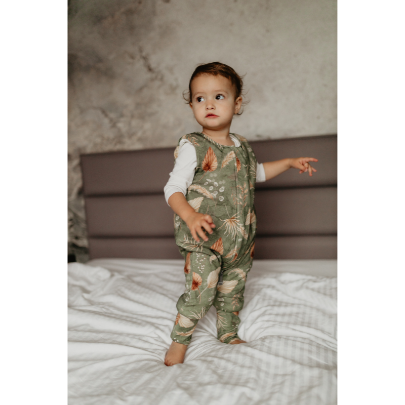 Celoročný spací vak s nohami MELANGE GREY/MINT, veľkosť XS (6-12m), sivá/mätová, od značky Sleepee