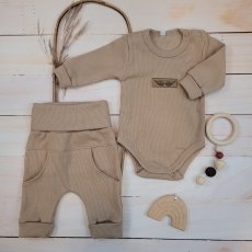 2-dielny rebrovaný komplet body + nohavice (74-86) béžový od značky Z&Z