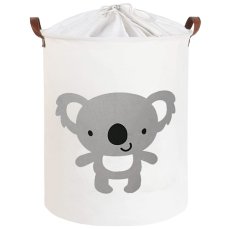 Detský eshop: Kôš/box na hračky, uzatvárateľný, Tulimi, bavlna - Koala- biely, 43 L