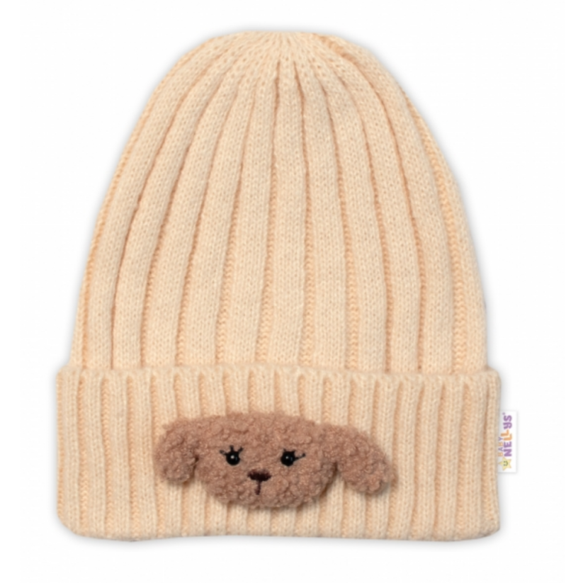 Detský eshop - Detská zimná čiapočka Bear, ecru, veľ. 48-54 cm