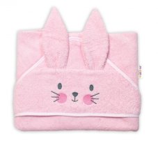 Detský eshop: Froté osuška s kapucňou 80 x 80 cm bunny - ružová, značka Baby Nellys Detský eshop: Froté osuška s kapucňou 80 x 80 cm bunny - ružová, značka Baby Nellys