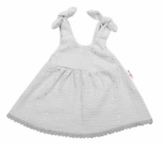 Letné ľahučké mušelínové šaty Summer Stars - sivé, značka Baby Nellys