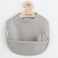 Detský eshop: Umývateľný podbradník New Baby 34x25 cm sivý