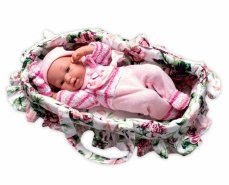 Baby Nellys Bavlnená taška s uškami pre bábiku - Kvetinky