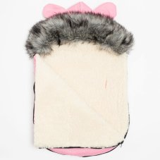 Detský eshop - Luxusný zimný fusak s kapucňou s uškami Alex Wool pink Detský eshop - Luxusný zimný fusak s kapucňou s uškami Alex Wool pink