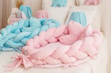 Detský eshop - Pletené hniezdočko pre bábätko Velvet blue Detský eshop - Pletené hniezdočko pre bábätko Velvet blue