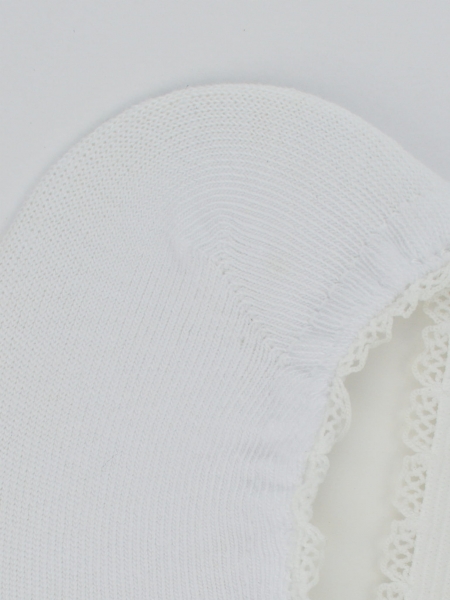 Detský eshop: Dojčenské bavlnené ponožky s čipkou, biele