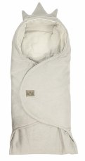 Zavinovacia deka s kapucňou Little Elite, 100 x 115 cm, Kralovská koruna - sivá