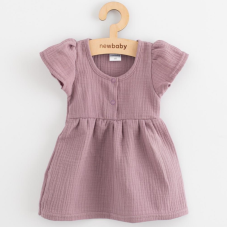 Dojčenské mušelínové šaty lavender